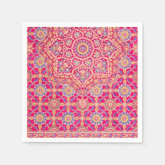 Serviette En Papier Motif vintage de broderie indienne (Devant)