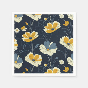 Serviette En Papier motif vintage, design floral élégant
