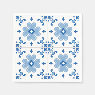 Serviette En Papier Motif Vintage du carrelage portugais Azulejo