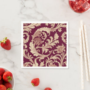 Serviette En Papier Motif vintage marron et beige