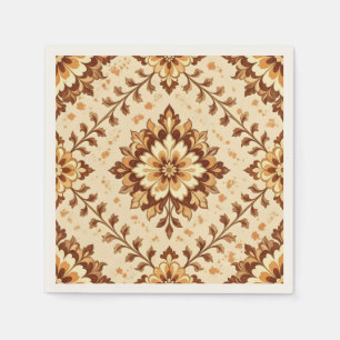 Serviette En Papier Motif vintage marron shabby