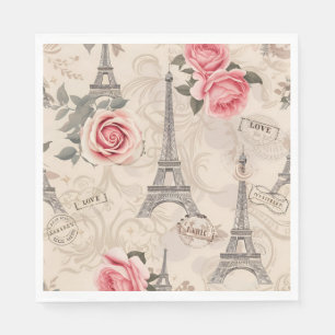 Serviette En Papier Motif Vintage Paris France