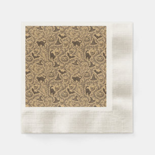 Serviette En Papier Motif vintage victorien d'Halloween avec des fantô