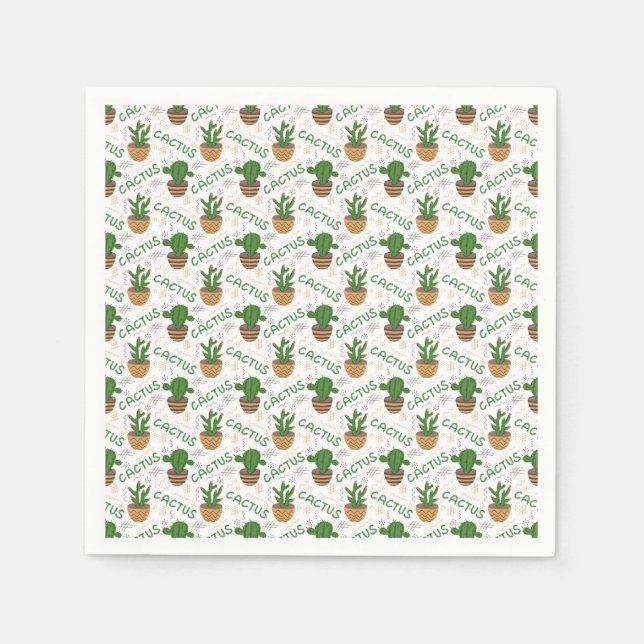 Serviette En Papier Motif Wild Cactus (Devant)