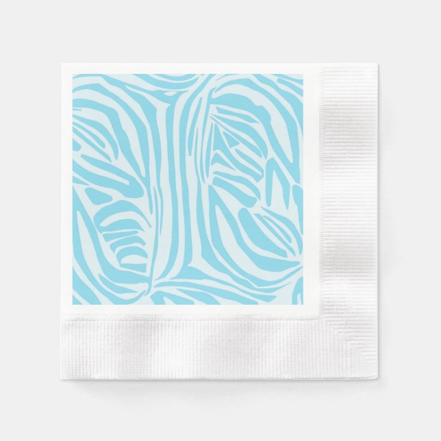 Serviette En Papier Motif Zèbre Bleu (Devant)