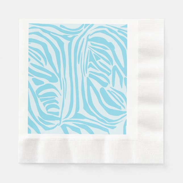 Serviette En Papier Motif Zèbre Bleu (Devant)