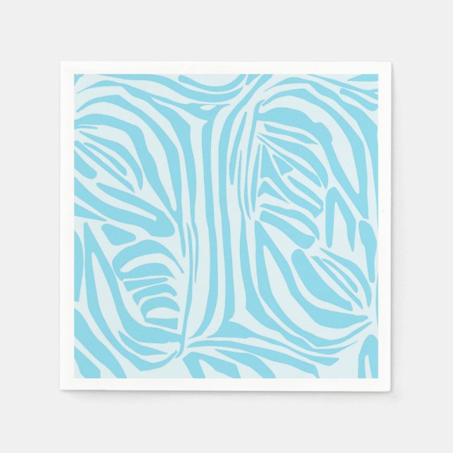 Serviette En Papier Motif Zèbre Bleu (Devant)