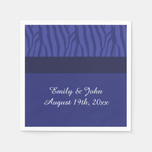 Serviette En Papier Motif Zèbre Bleu Royal