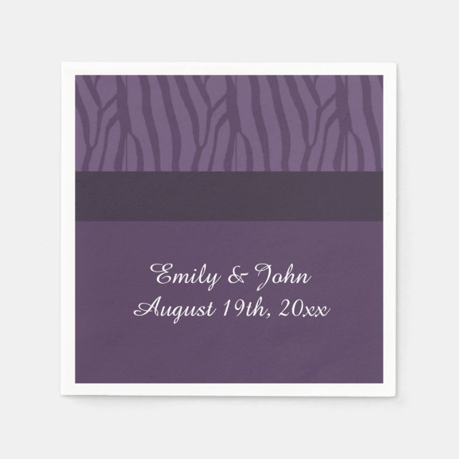 Serviette En Papier Motif Zèbre Violet (Devant)