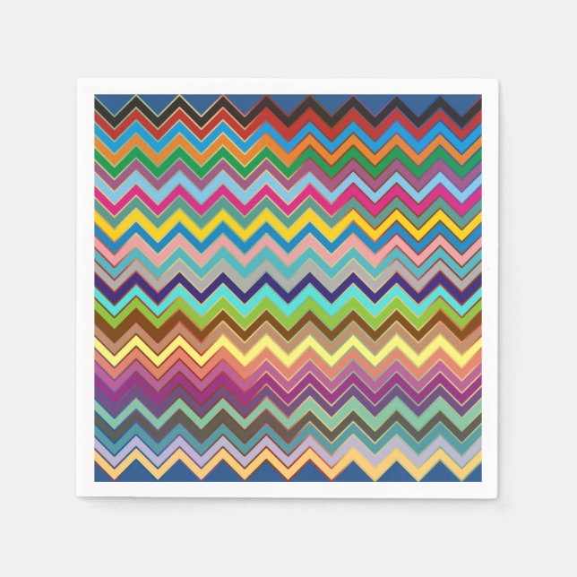 Serviette En Papier Motif ZIGZAG - couleur + vos idées (Devant)