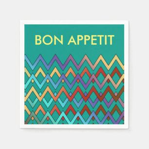 Serviette En Papier Motif ZIGZAG - couleur + votre texte