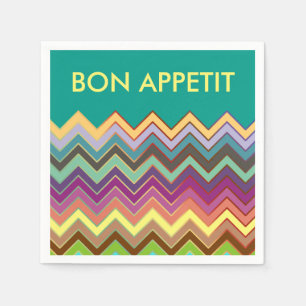 Serviette En Papier Motif ZIGZAG - couleur + votre texte