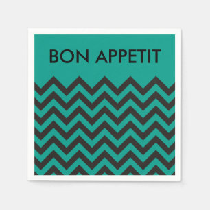 Serviette En Papier Motif ZIGZAG - noir + votre arrière - plan & texte