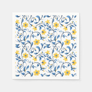 Serviette En Papier Motifs d'art populaire floral ukrainien.
