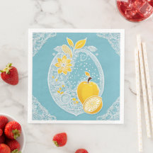 Motifs de fruits jaunes et bleus art IA