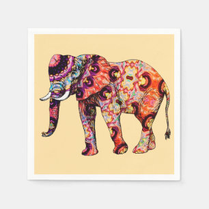Serviette En Papier Motifs traditionnels chinois d'éléphant