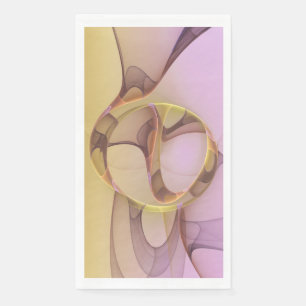Serviette En Papier Motions Abstraites Art moderne rose or fractal