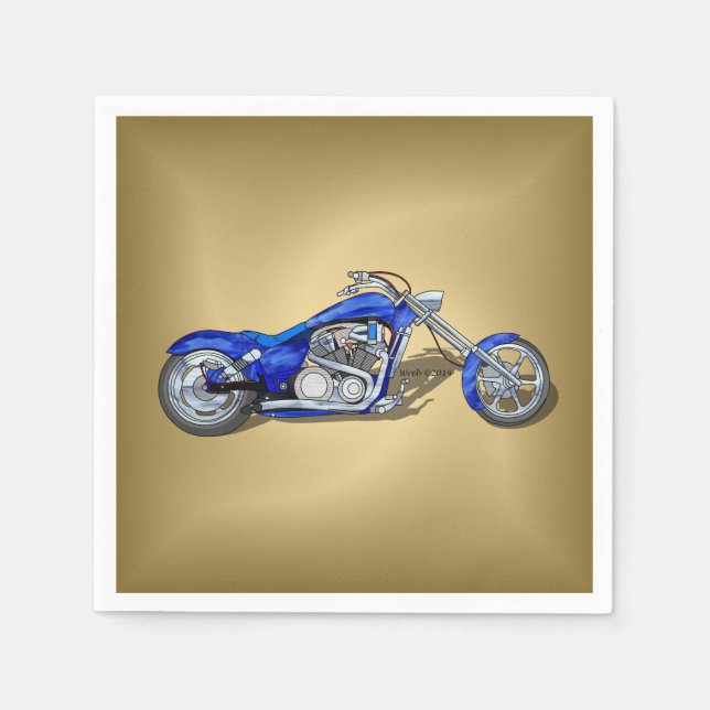 Serviette En Papier Moto 1 - Bleu (Devant)