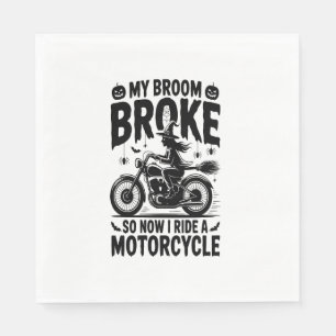 Serviette En Papier Moto à cheval sorcière Halloween