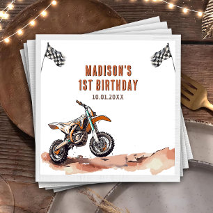 Serviette En Papier Moto Dirt Vélo Anniversaire Fête Napkins