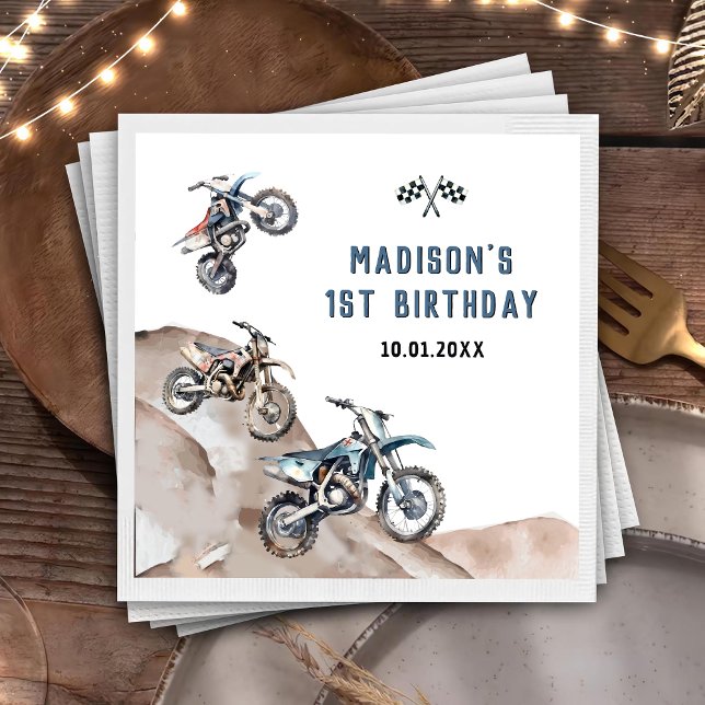 Serviette En Papier Moto Dirt Vélo Anniversaire Fête Napkins (Créateur téléchargé)