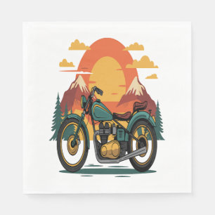Serviette En Papier Moto Moto Retro Vintage Sunset