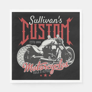 Serviette En Papier Moto personnalisé Big Bad Bike Bike Garage