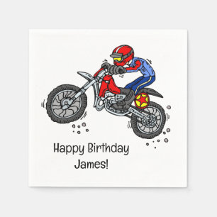 Serviette En Papier Motocross Dirt Bike sur mesure fête d'anniversaire