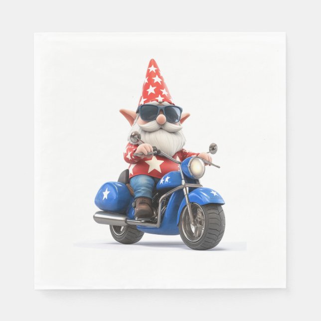 Serviette En Papier Motocyclette américaine Gnome (Devant)