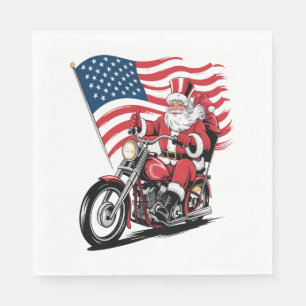 Serviette En Papier Motocyclette Patriotique Oncle Sam