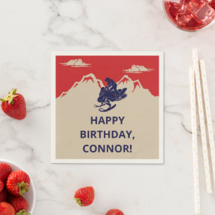 Serviette En Papier Motoneige Hiver Thématique Garçons fête d'anniv