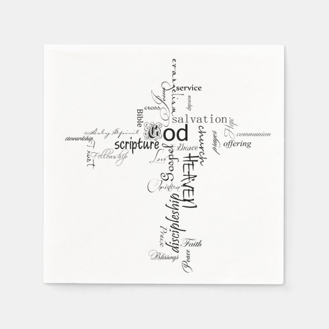 Serviette En Papier mots chrétiens croisent (Devant)