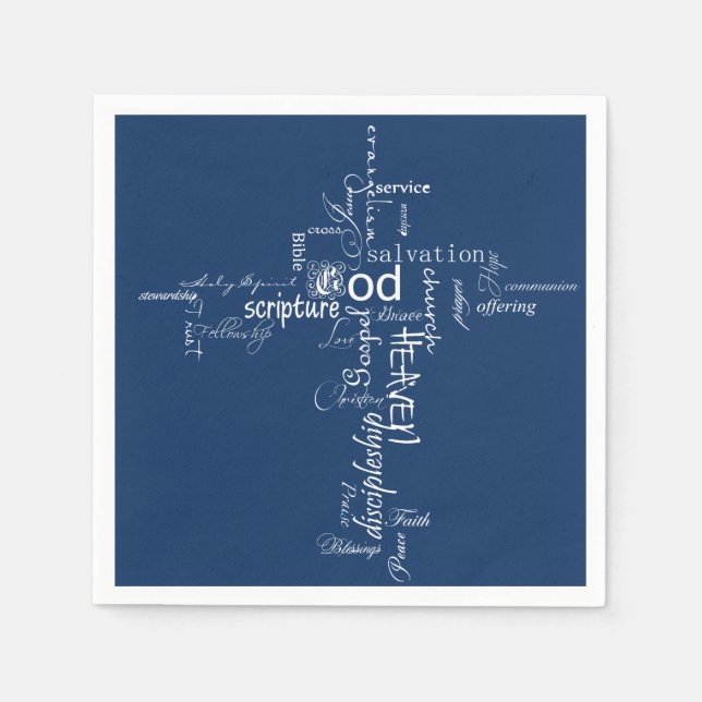 Serviette En Papier mots croisés chrétiens (Devant)
