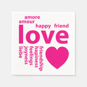 Serviette En Papier Mots d'amour