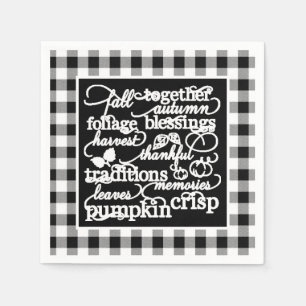 Serviette En Papier Mots d'automne
