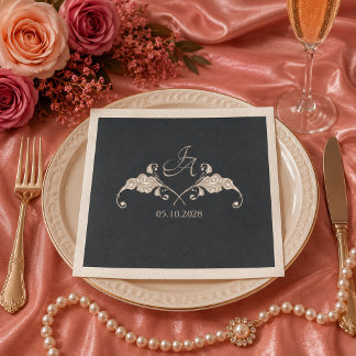 Serviette En Papier Mouchoir de mariage baroque de luxe