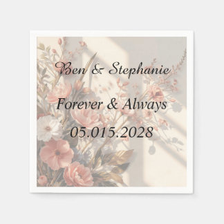 Serviette En Papier Mouchoir de mariage botanique élégant de luxe