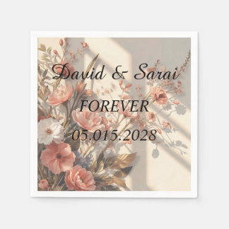 Serviette En Papier Mouchoir de mariage botanique élégant de luxe