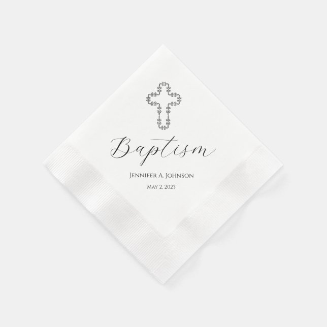 Serviette En Papier Mouchoir en papier baptême croix (Coin)
