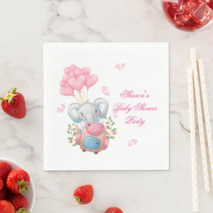 Serviette En Papier Mouchoir en papier Cute Elephant and Balloon Baby 