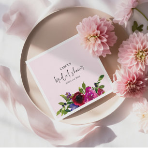 Serviette En Papier Mouchoir en papier floral aquarelle rose tendre
