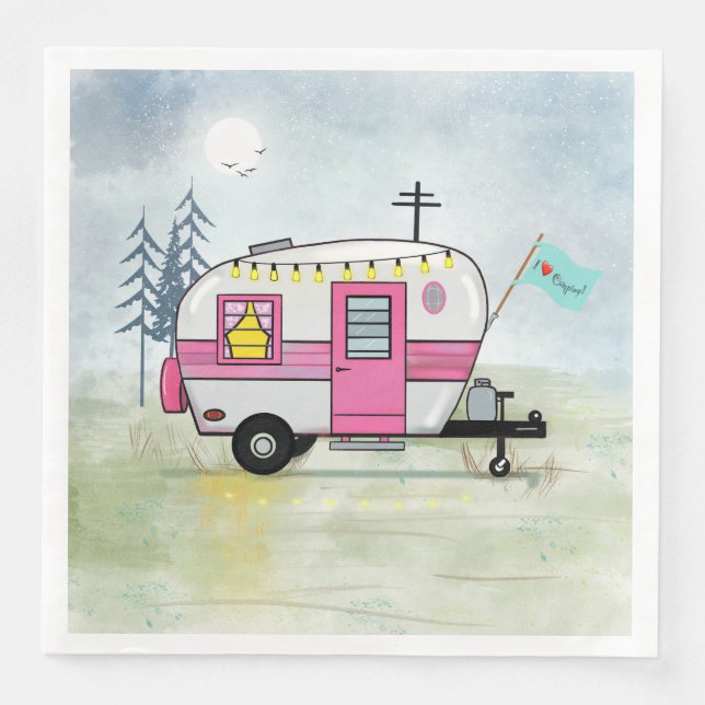 Serviette En Papier Mouchoir en papier J'adore camper (Devant)