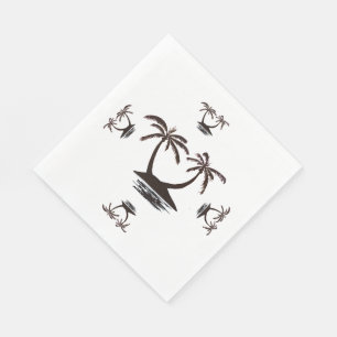Serviette En Papier Mouchoir en papier - Silhouette d'île tropicale