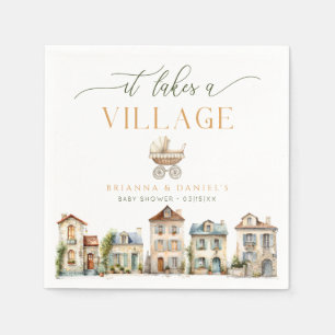Serviette En Papier Mouchoir pour Baby Shower « Il Faut Tout Un Villag