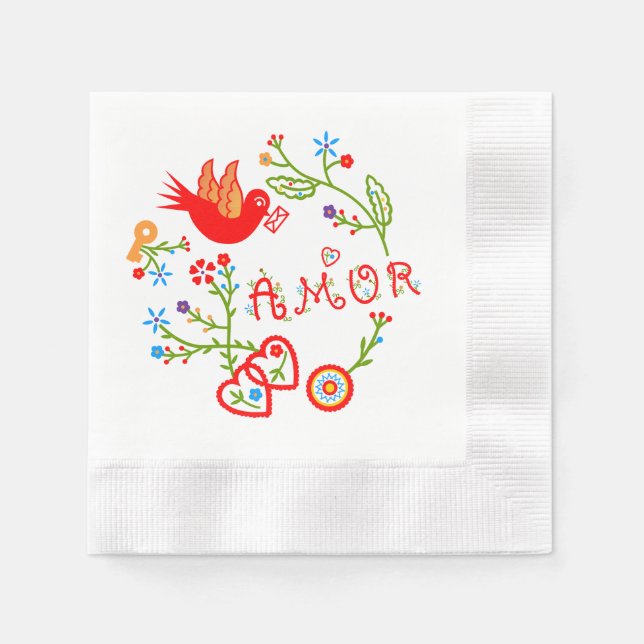Serviette En Papier Mouchoirs d'amour de Valentine (Devant)