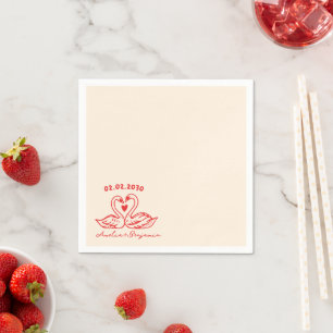 Serviette En Papier Mouchoirs de cocktail Mariage Cygnes Oiseaux de l'