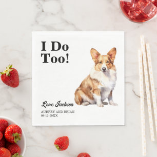 Serviette En Papier Mouchoirs de mariage Cardigan Welsh Corgi 'I Do To