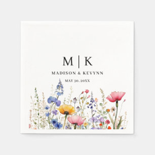 Serviette En Papier Mouchoirs de mariage Chic Wildflower