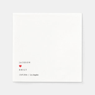 Serviette En Papier Mouchoirs de mariage minimalistes personnalisés