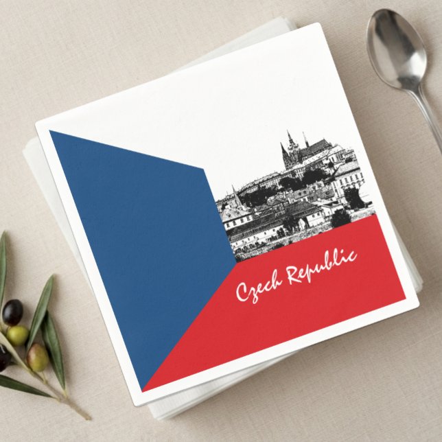 Serviette En Papier Mouchoirs de Prague, drapeau tchèque, historique d (Czech Flag / Prague Napkins)